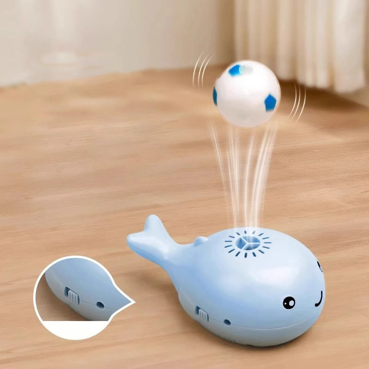 Cat Toys Electric Jet Floating Ball Cat Toy Whale Shaped Cat Toy Interactive Portable USB Dual Function Fan Pet Toy for Teaser