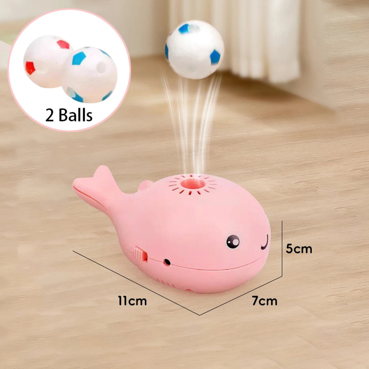 Cat Toys Electric Jet Floating Ball Cat Toy Whale Shaped Cat Toy Interactive Portable USB Dual Function Fan Pet Toy for Teaser