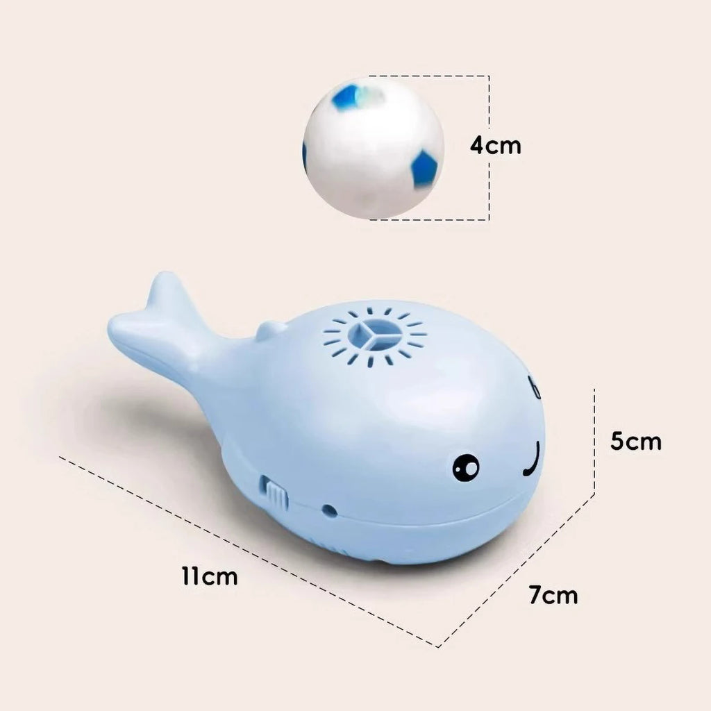 Cat Toys Electric Jet Floating Ball Cat Toy Whale Shaped Cat Toy Interactive Portable USB Dual Function Fan Pet Toy for Teaser