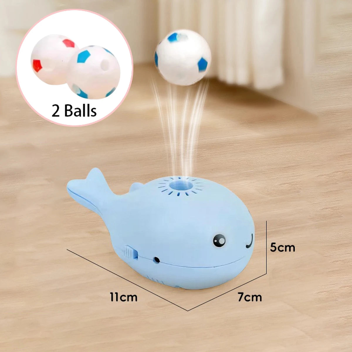Cat Toys Electric Jet Floating Ball Cat Toy Whale Shaped Cat Toy Interactive Portable USB Dual Function Fan Pet Toy for Teaser