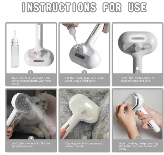 Smart Pet Spray Brush – For Dogs and Cats